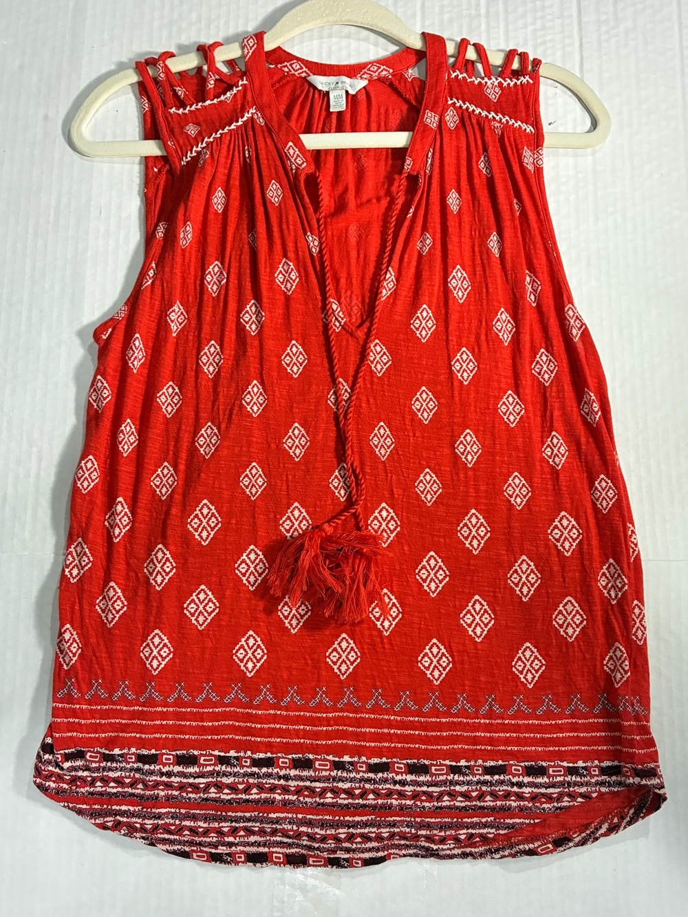 LUCKY BRAND BOHO SLEEVELESS TOP